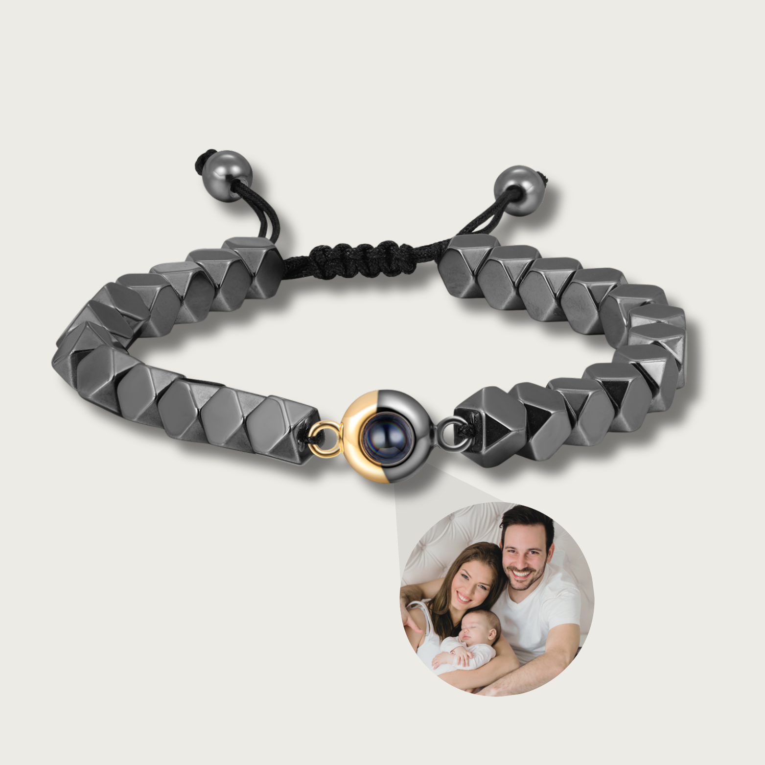 Hematite Photo Bracelet